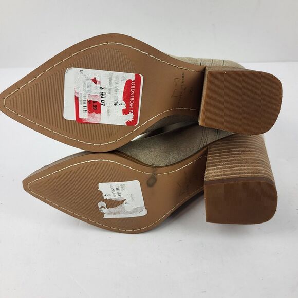 Marc Fisher Ltd. Oshay Beige Suede Leather Pointed Toe Ankle Bootie Size 4M - Picture 11 of 11